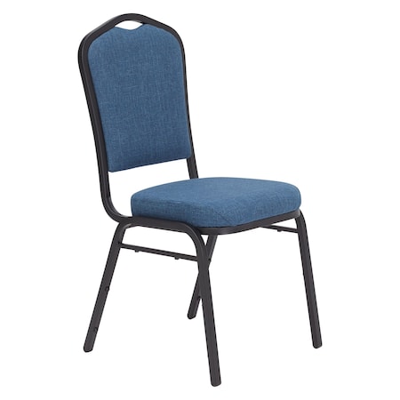 National Public Seating Stack Chair, Fabric, Natural Blue 9374-BT